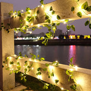 Silk Ivy Vine with LED String Lights: Home Wedding Decor.