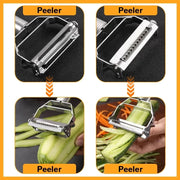 Stainless Steel Kitchen Peeler: Multi-Use Veggie & Fruit Slicer.