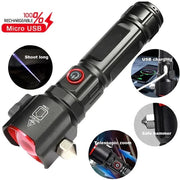 Super Bright Multifunctional Torch Light with Steel Hammer, Safety Cutter and Mobile Power Bank